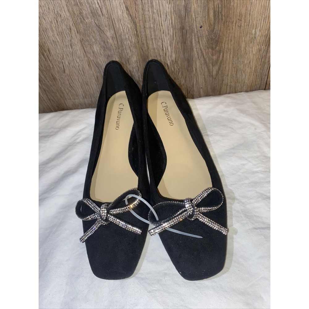 💎C.Paravano Women's Flats, Black Crystal,‎ Size 7💎